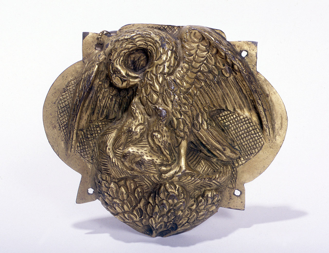 Crocifisso, pellicano (placchetta) - bottega italiana (sec. XV)