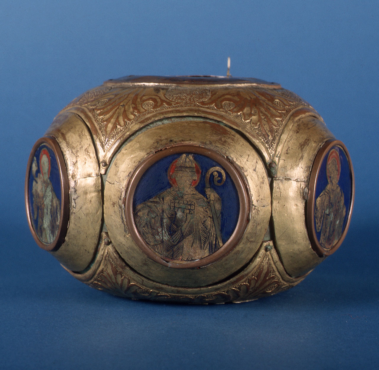 profeti, santo vescovo, san Paolo, santi (nodo) - bottega toscana (sec. XIV)