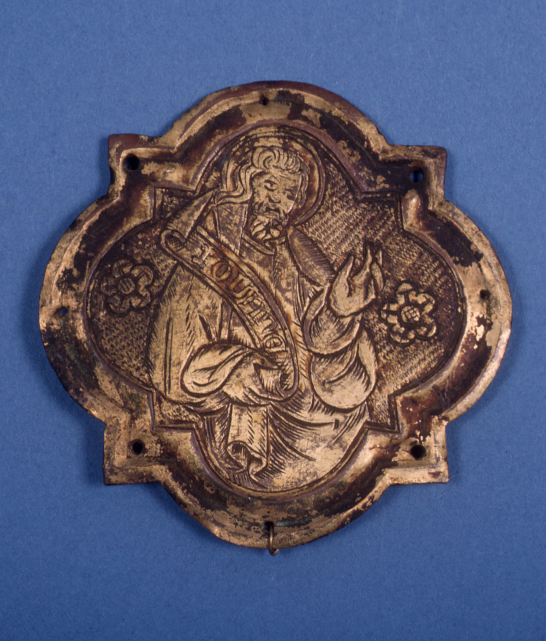 san Giovanni evangelista (placchetta) - bottega toscana (sec. XIV)