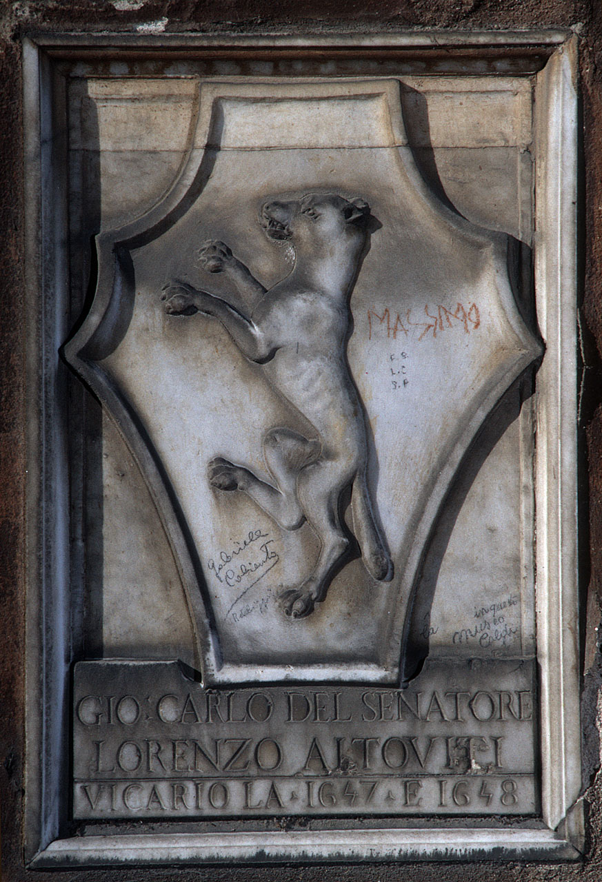 stemma gentilizio della famiglia Altoviti (rilievo) - ambito italiano (sec. XVII)