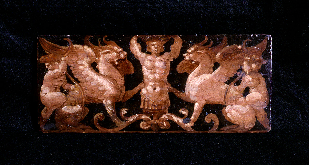 motivo decorativo a grottesche (dipinto) - ambito senese (secondo quarto sec. XVI)