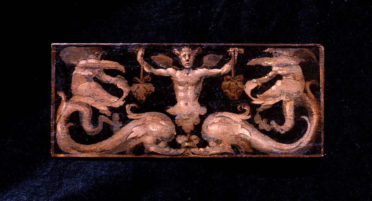 motivo decorativo a grottesche (dipinto) - ambito senese (secondo quarto sec. XVI)