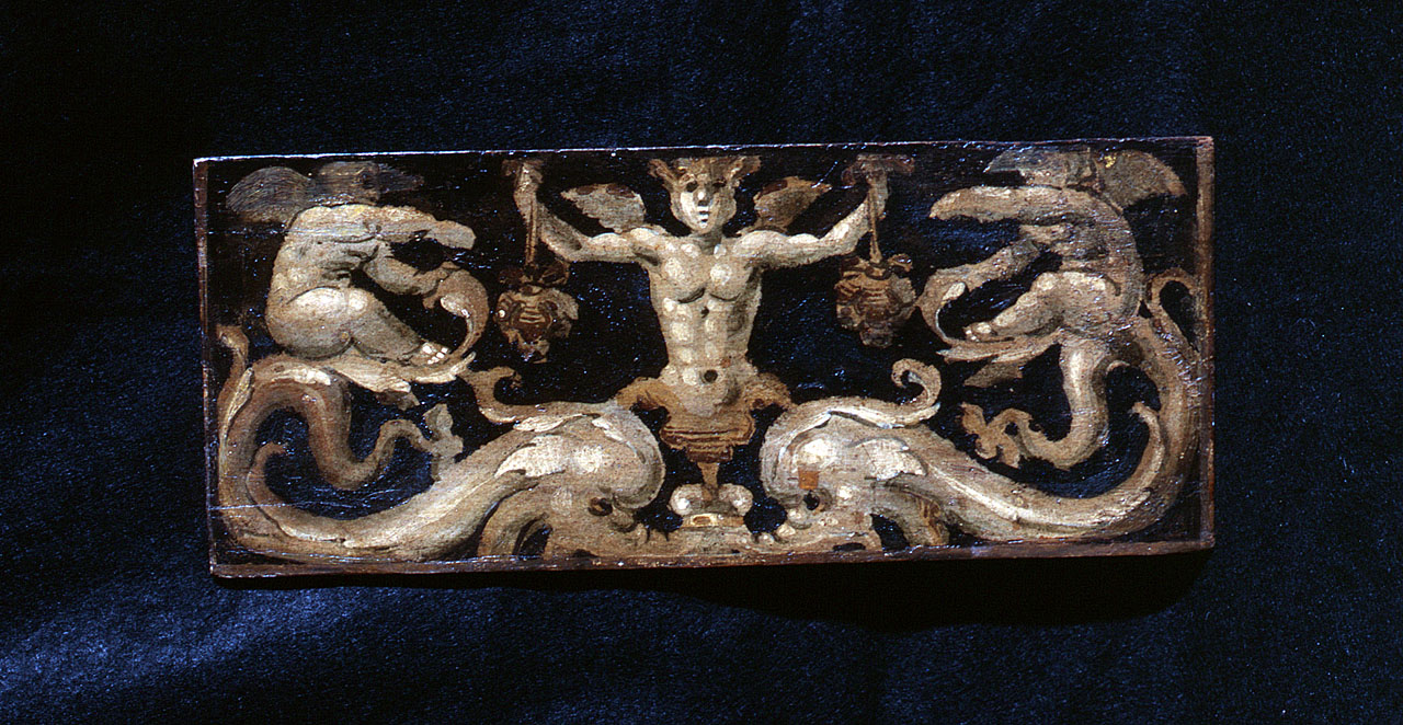 motivo decorativo a grottesche (dipinto) - ambito senese (secondo quarto sec. XVI)