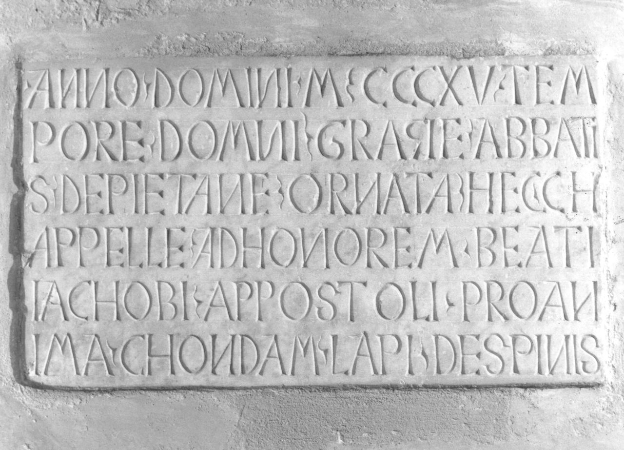 lapide commemorativa - manifattura fiorentina (sec. XIV)