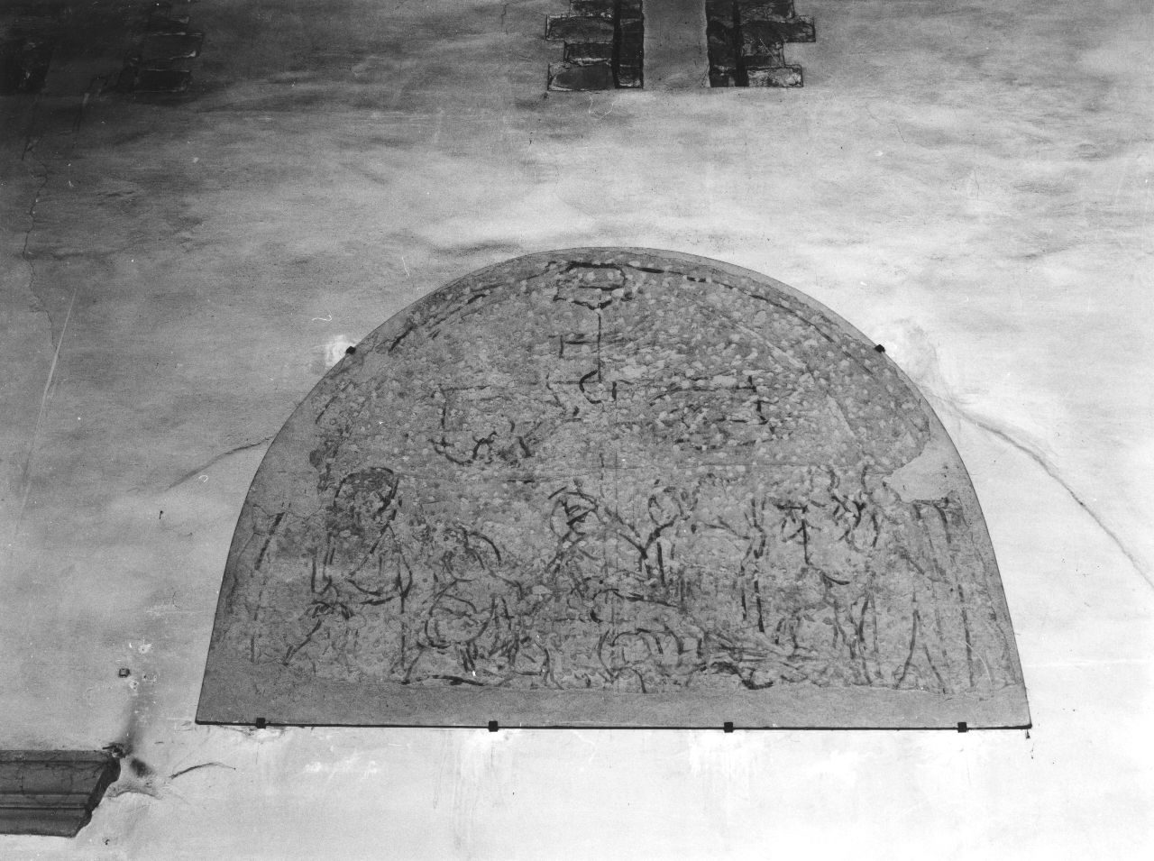 compianto sul Cristo morto (sinopia, opera isolata) di Gaddi Agnolo (attribuito) (seconda metà sec. XIV)