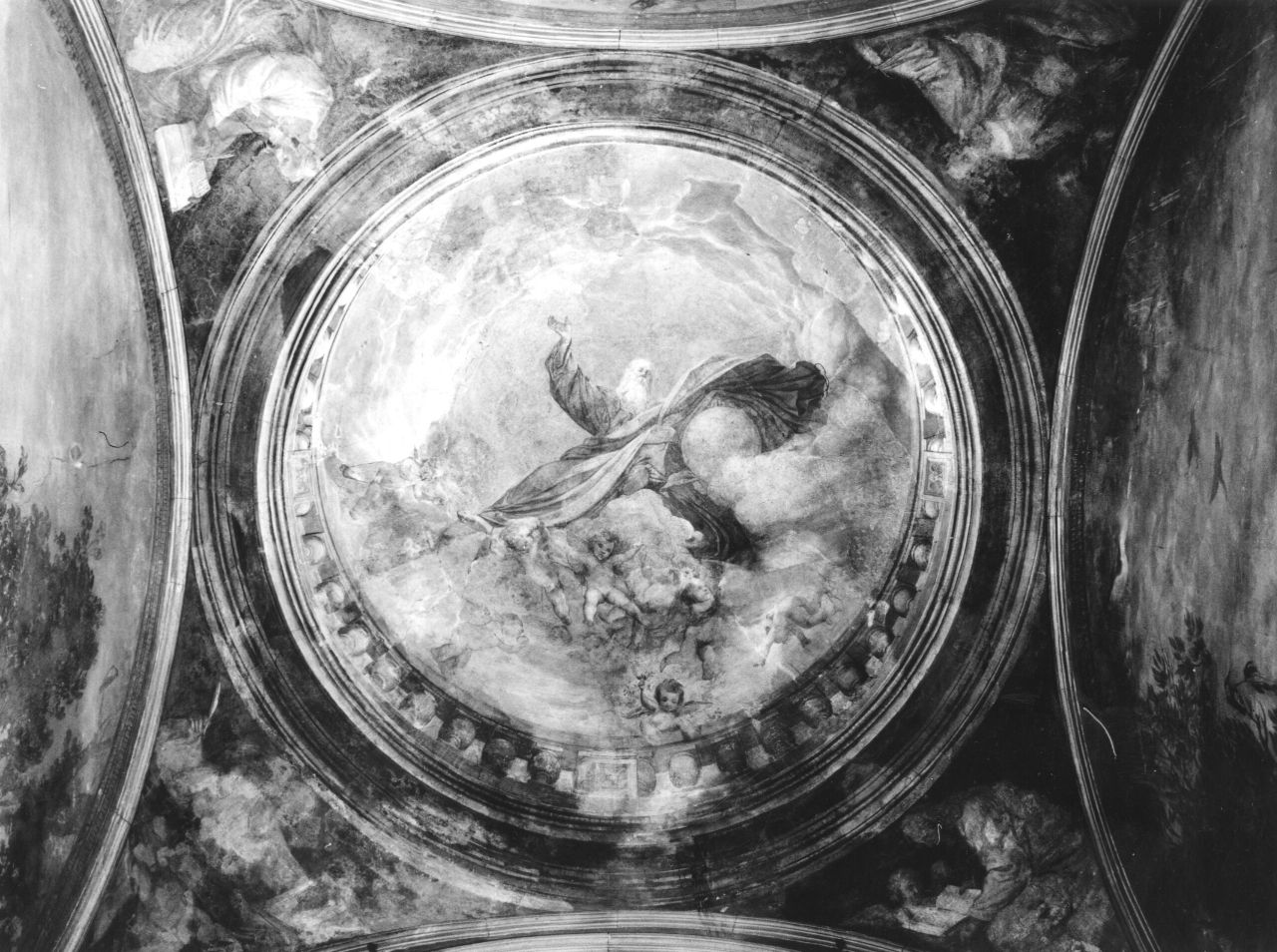 Dio Padre in gloria (dipinto, elemento d'insieme) di Mannozzi Giovanni detto Giovanni da San Giovanni (sec. XVII)