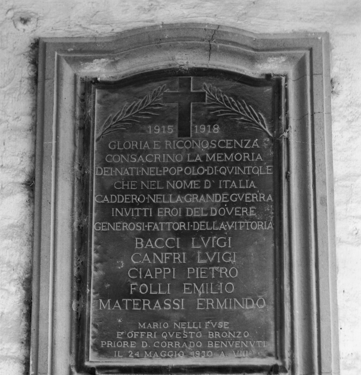 lapide commemorativa, opera isolata di Nelli Mario (sec. XX)