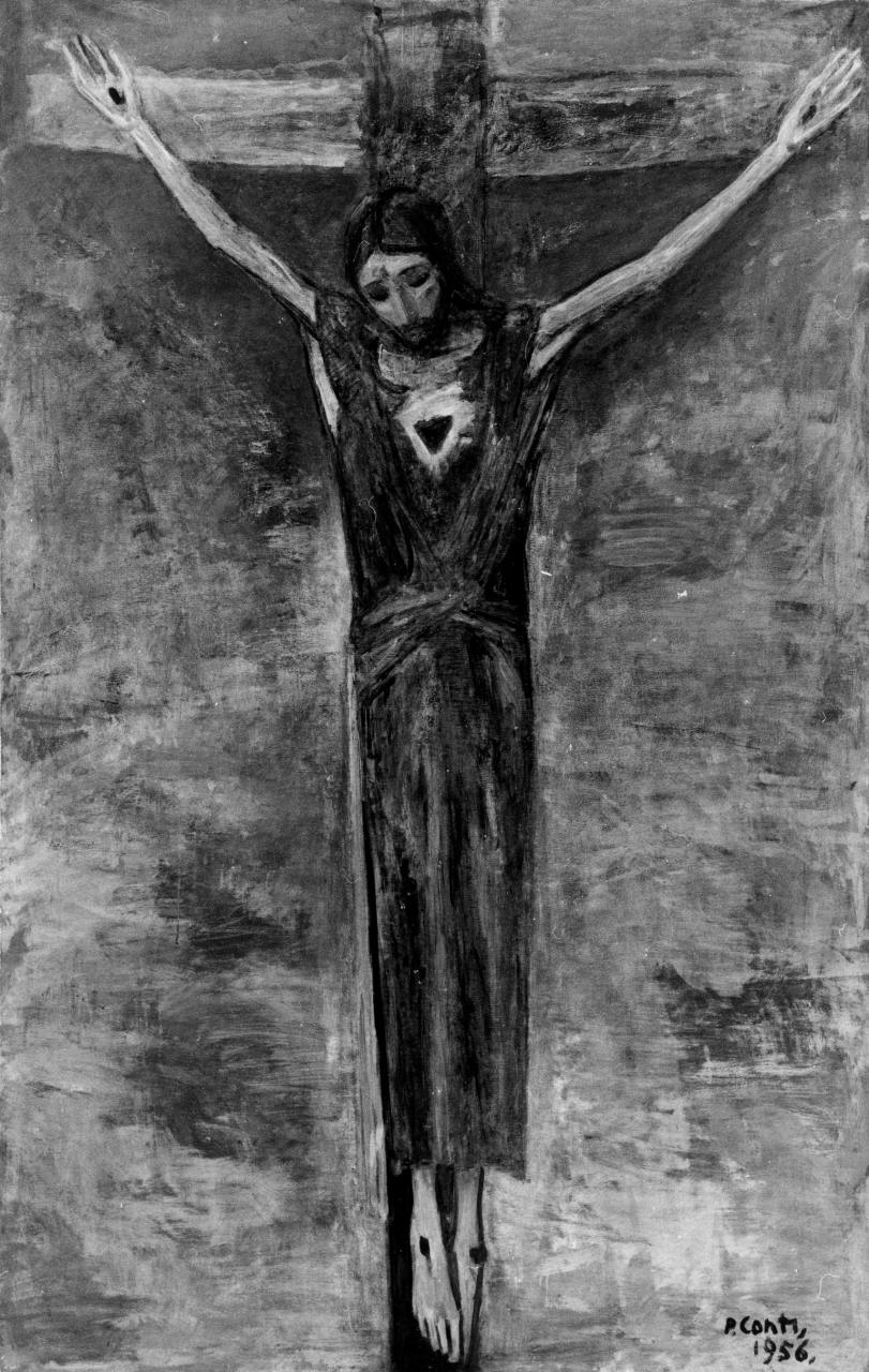 Cristo crocifisso (dipinto) di Conti Primo (sec. XX)