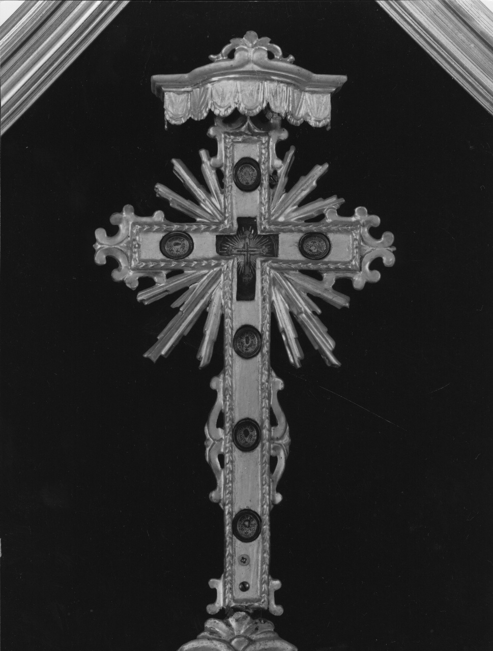 reliquiario - a croce - produzione toscana (primo quarto sec. XIX)