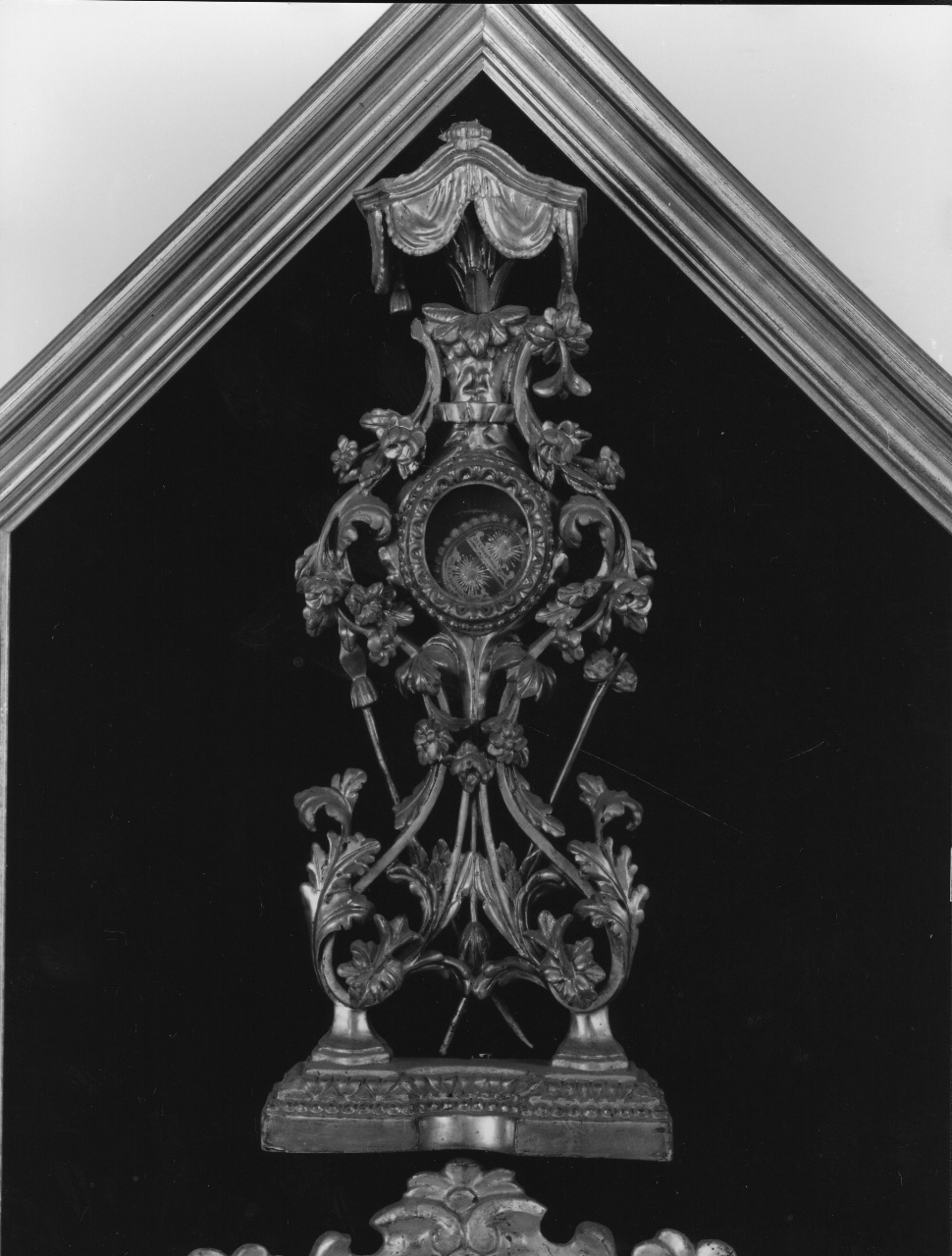 reliquiario - a ostensorio - produzione toscana (fine/inizio secc. XVIII/ XIX)