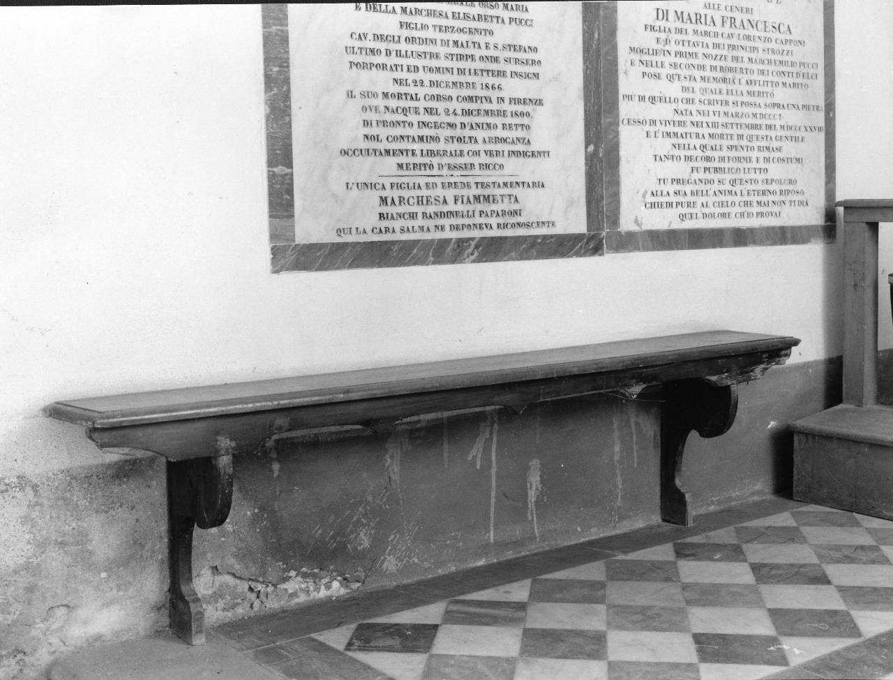 panca, serie - produzione toscana (sec. XIX)