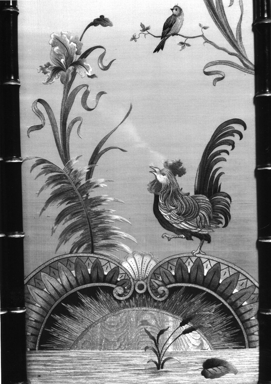 paesaggio lacustre (paravento) - manifattura toscana (?) (terzo quarto sec. XIX)