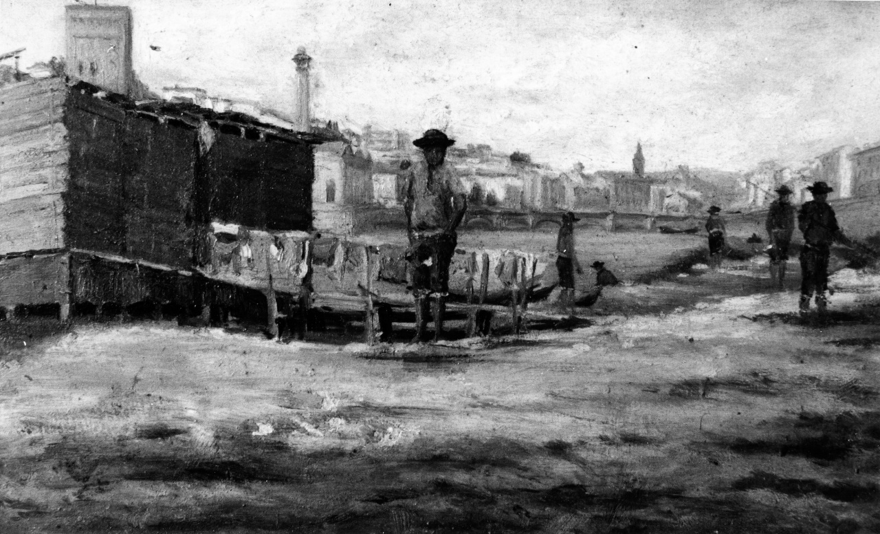 veduta dell'Arno da S. Niccolò (dipinto) di Magnelli (sec. XIX)