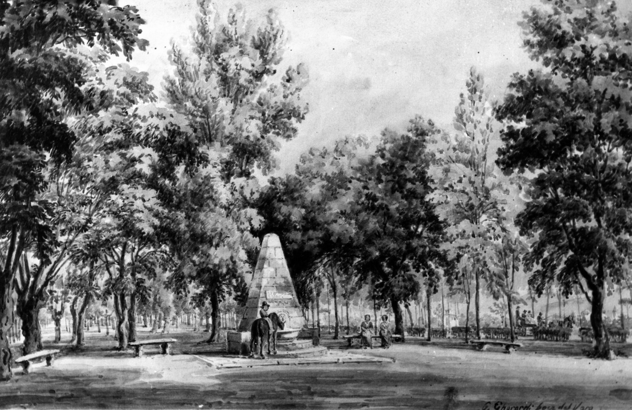 veduta delle Cascine a Firenze (dipinto) di Gherardi Giuseppe (secondo quarto sec. XIX)