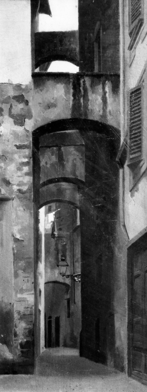 veduta di via dei Lontanmorti a Firenze (dipinto) di Marrani Augusto (sec. XIX)