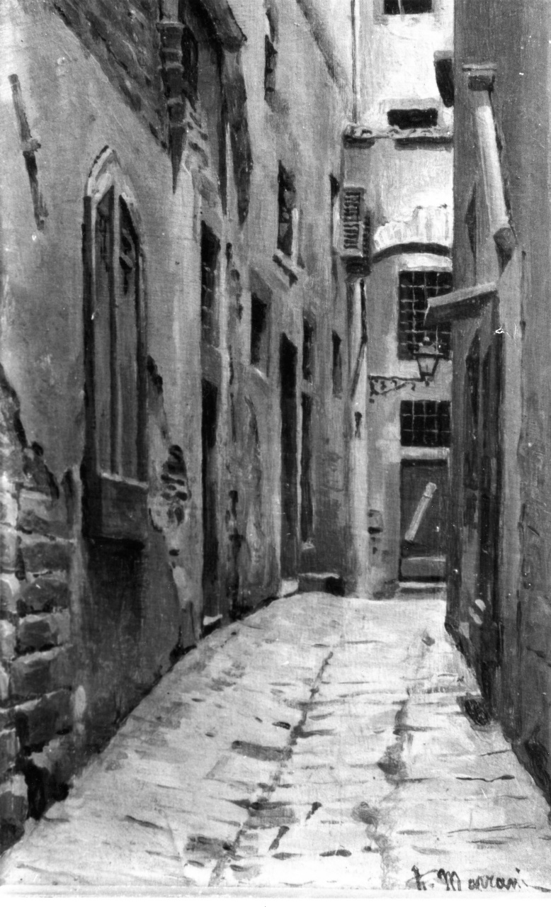 veduta di via dei Lontanmorti a Firenze (dipinto) di Marrani Augusto (sec. XIX)
