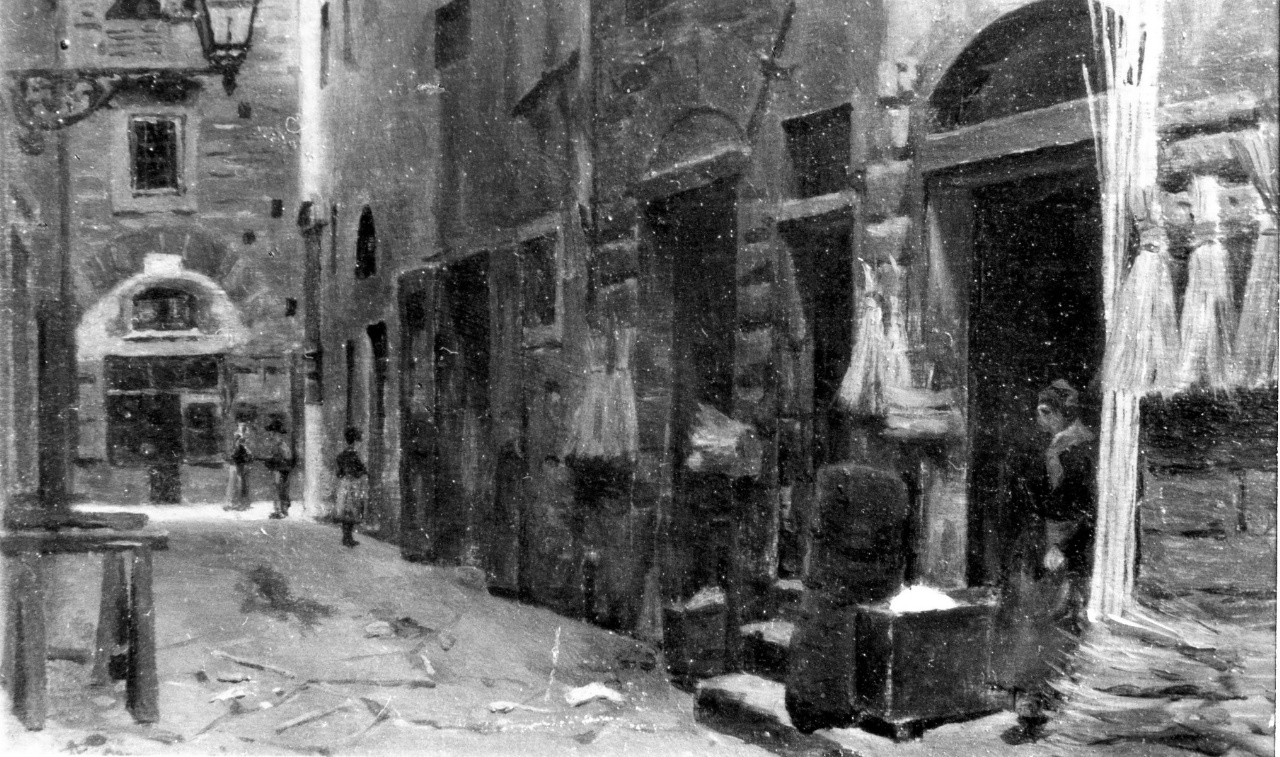 veduta di via del Fuoco a Firenze (dipinto) di Marrani Augusto (sec. XIX)