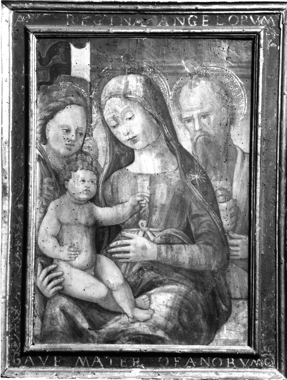 Sacra Famiglia con San Giovanni Battista bambino (dipinto) - ambito toscano (terzo quarto sec. XV)