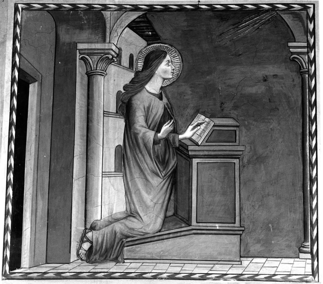 Madonna annunciata (dipinto) di Papi Luigi (sec. XX)