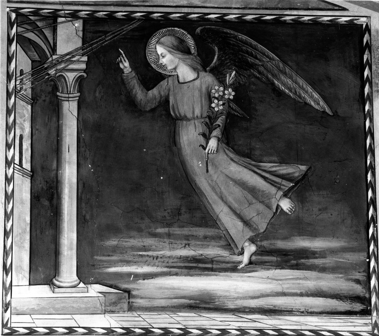 angelo annunciante (dipinto) di Papi Luigi (sec. XX)