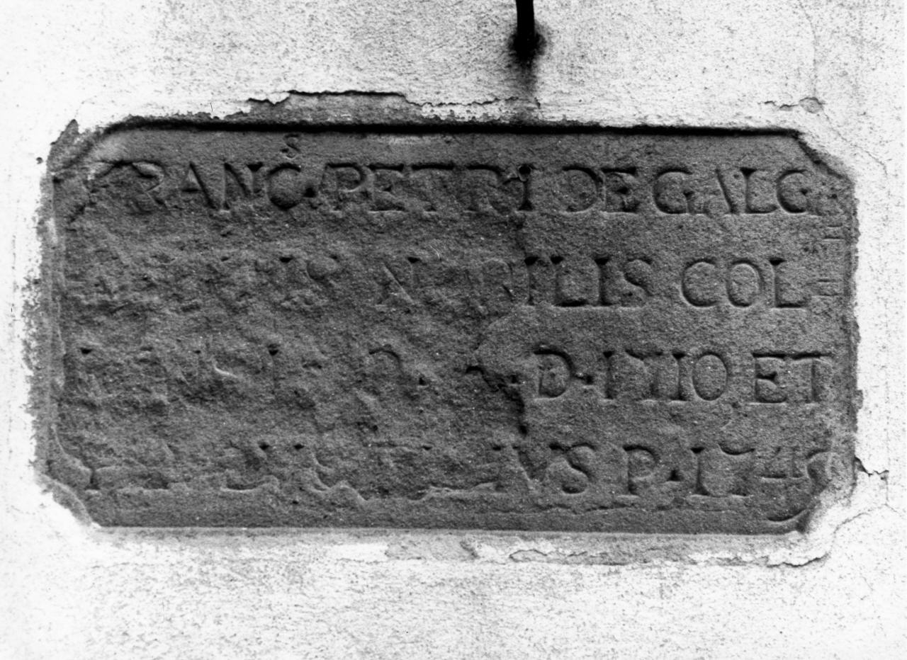 lapide - produzione toscana (sec. XVIII)