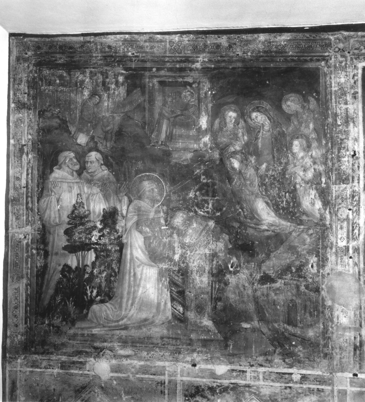 apparizione della Madonna a San Bernardo scrivente (dipinto) di Bicci di Lorenzo (e aiuti) (secondo quarto sec. XV)