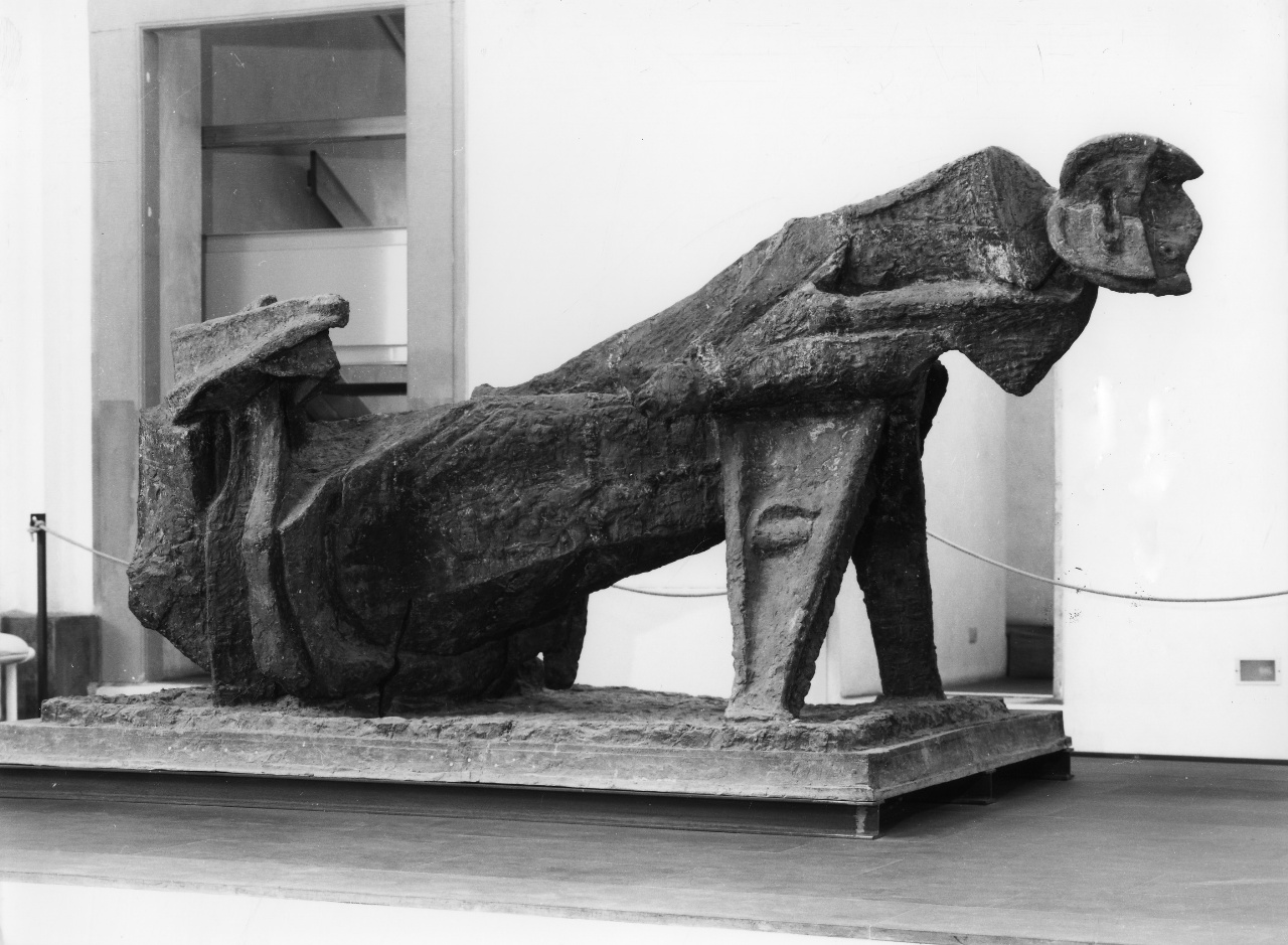 Grande Guerriero, figura maschile a cavallo (scultura) di Marini Marino (sec. XX)
