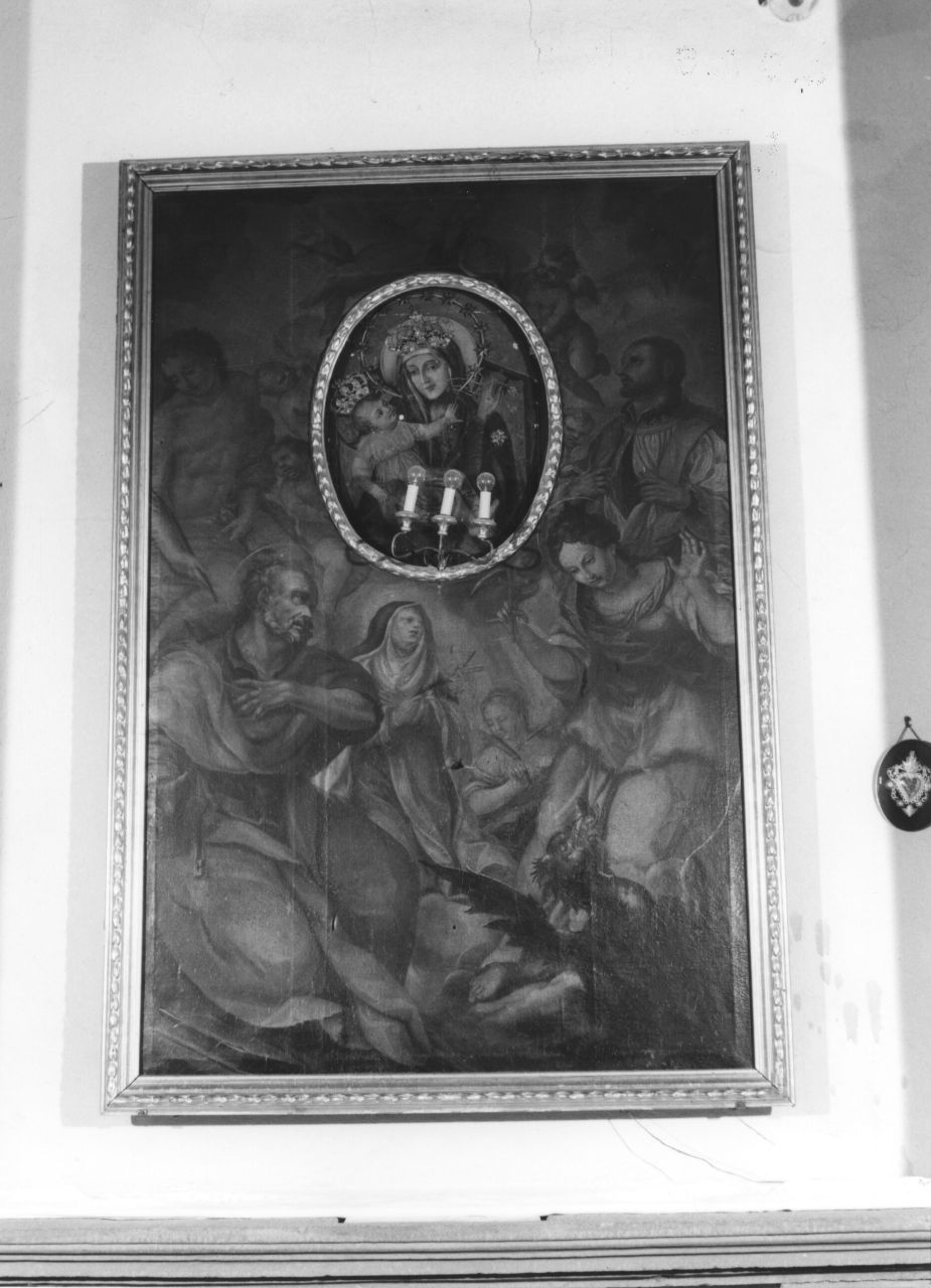 Madonna con Bambino e Santi (dipinto) di Bambocci Pier Santi (fine sec. XVII)