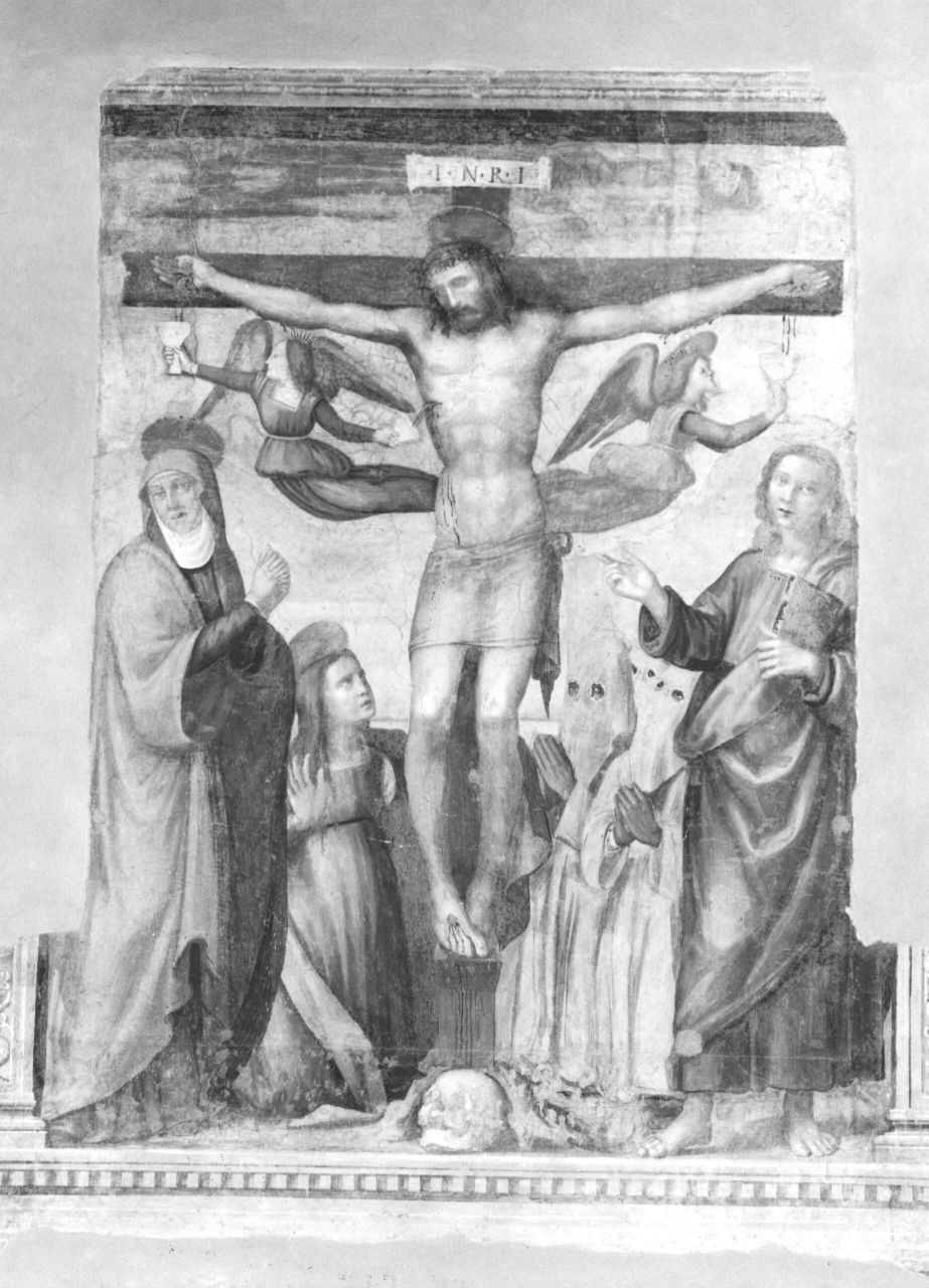 crocifissione di Cristo con la Madonna e santi (decorazione pittorica) di Andrea d'Agnolo detto Andrea del Sarto - ambito toscano (seconda metà, prima metà sec. XV, sec. XVI)