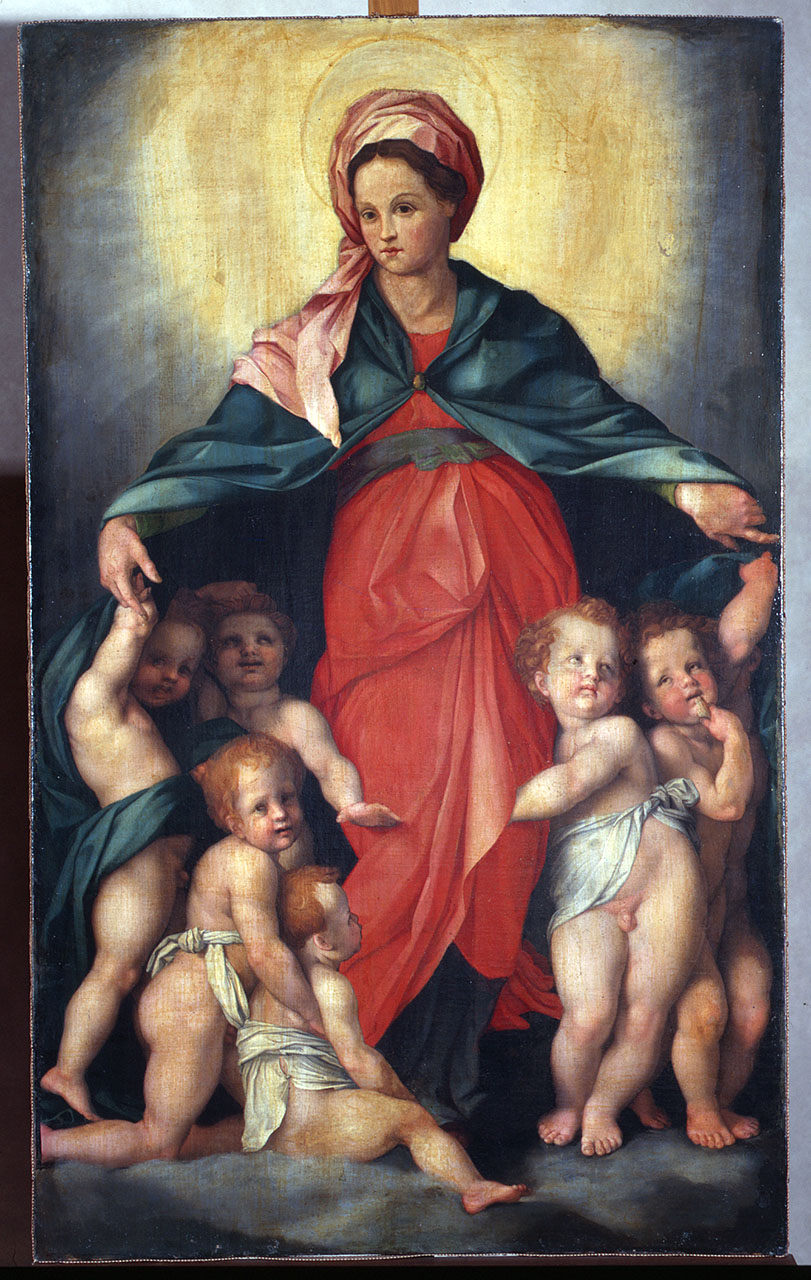 Madonna che protegge gli Innocenti, Madonna degli Innocenti (dipinto) di Jacopino del Conte (secondo quarto sec. XVI)