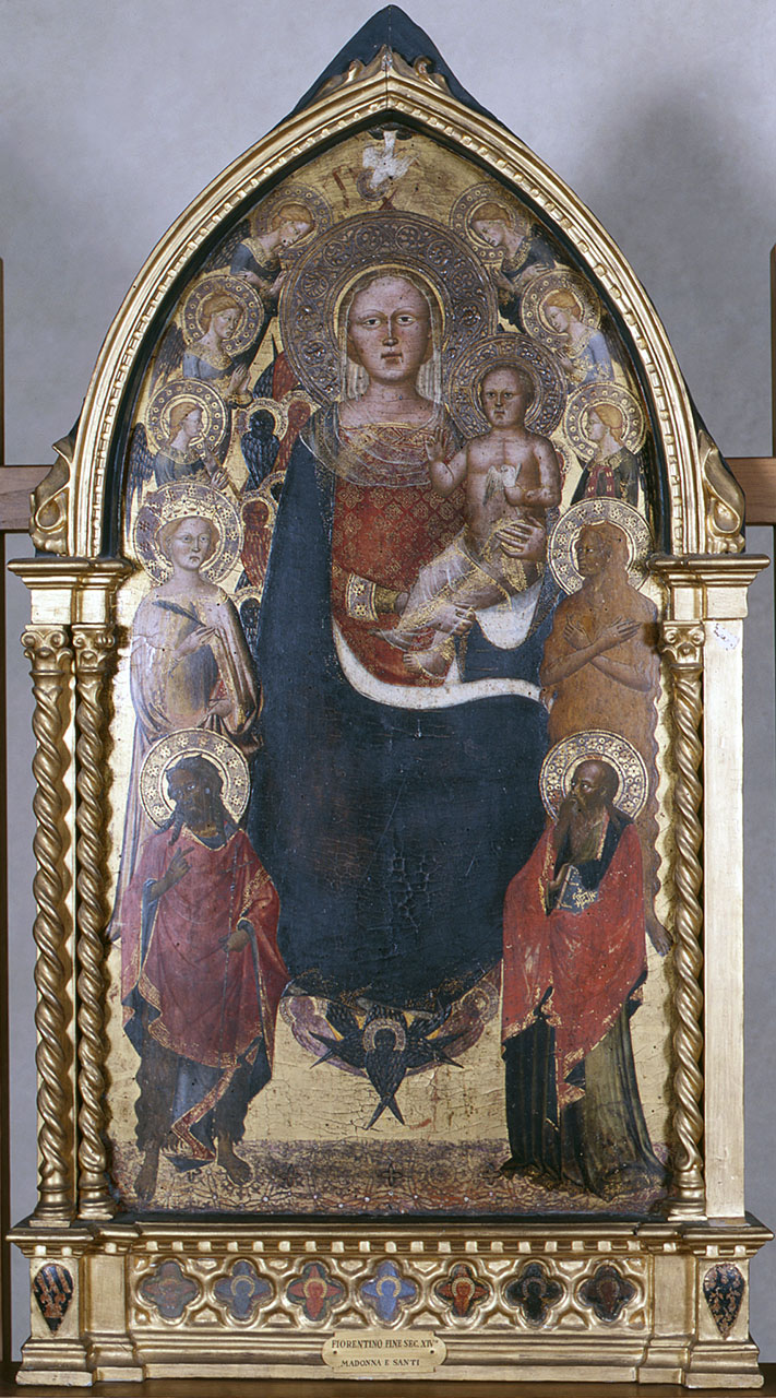 Madonna con Bambino tra angeli e Santi (dipinto) di Maestro Francesco (attribuito) (sec. XIV)
