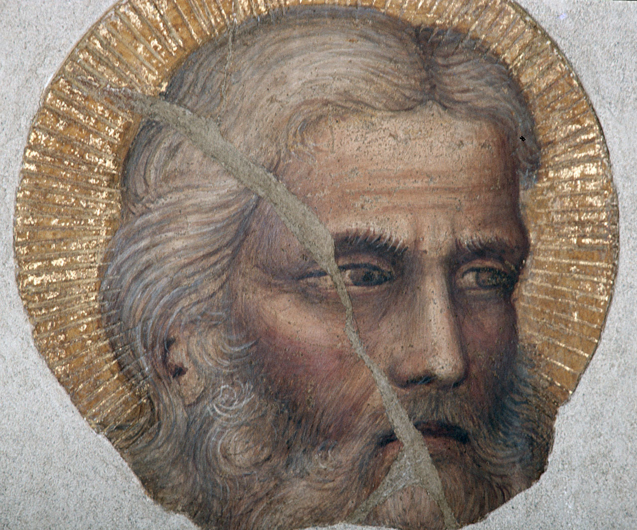 testa di san Cosma (dipinto, frammento) - ambito fiorentino (seconda metà sec. XIV)