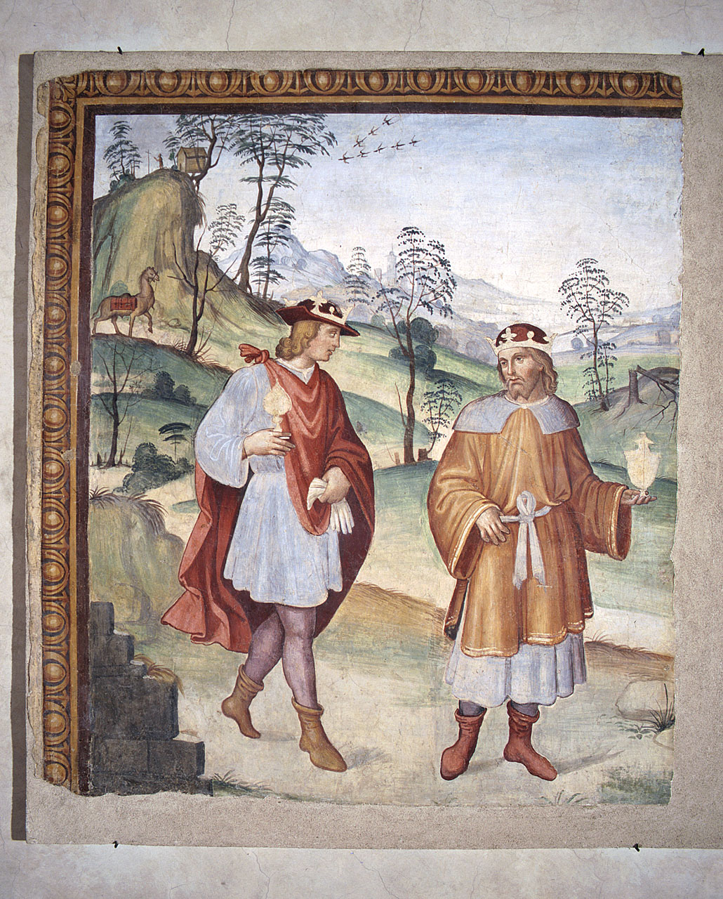 adorazione dei Re Magi (dipinto, frammento) di Vannucci Pietro detto Perugino (scuola) (primo quarto sec. XVI)