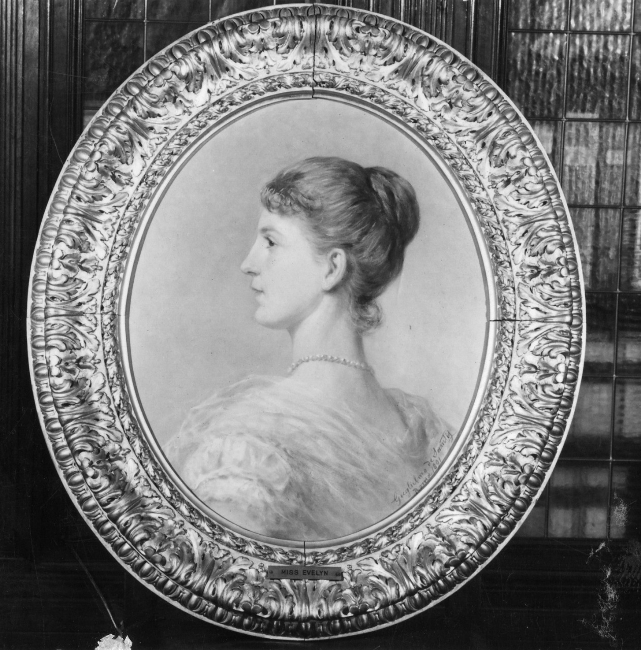 ritratto di Miss Evelyn (dipinto) di De Sanctis Guglielmo (attribuito) (sec. XIX)