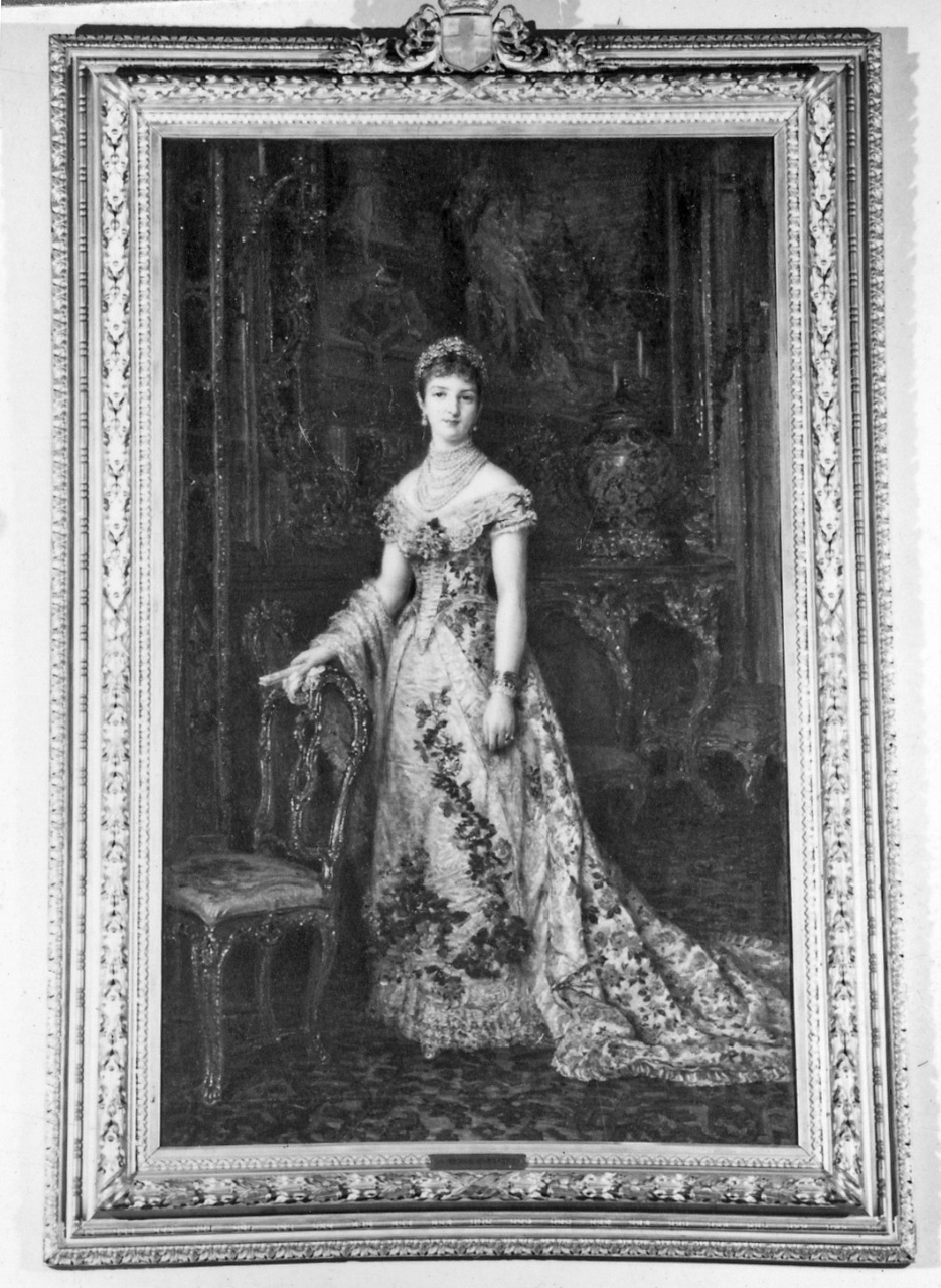 ritratto della regina Margherita (dipinto) di De Sanctis Guglielmo (attribuito) (sec. XIX)