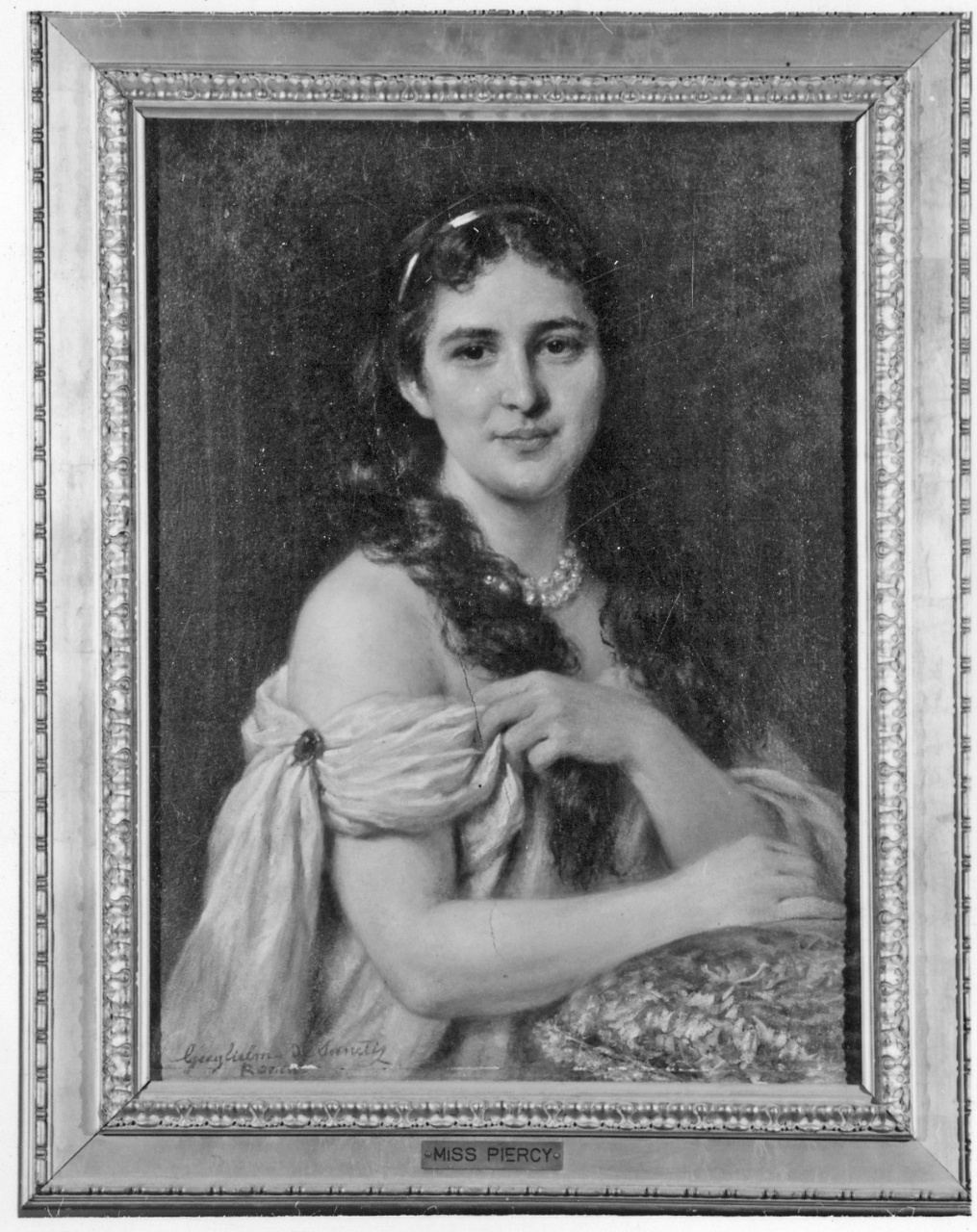 ritratto di Miss Piercy (dipinto) di De Sanctis Guglielmo (attribuito) (sec. XIX)
