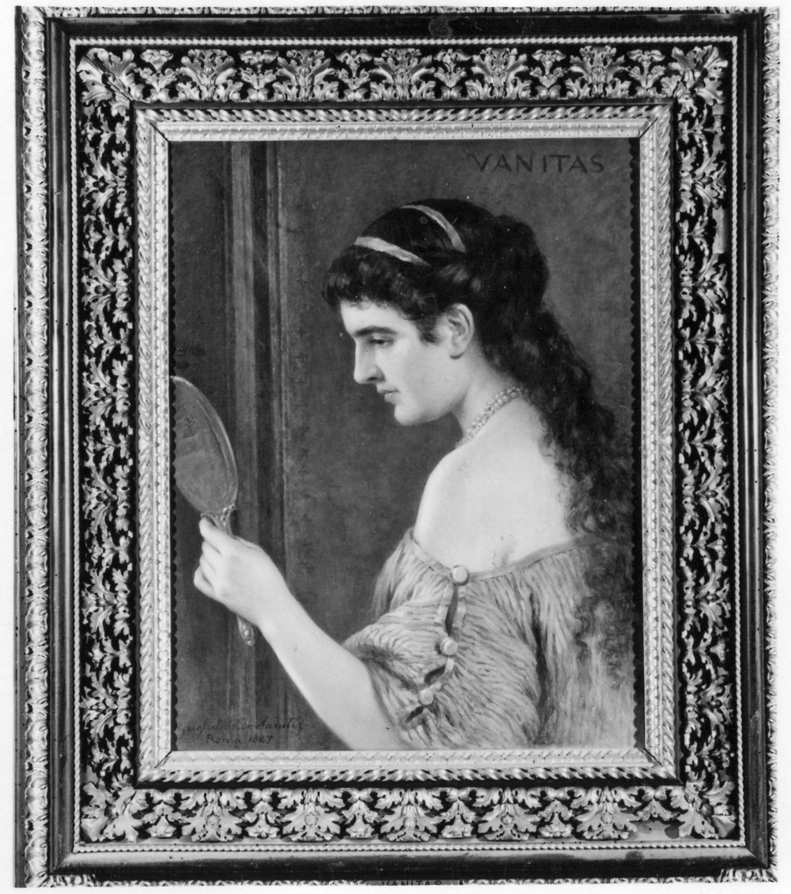 ritratto di donna (dipinto) di De Sanctis Guglielmo (attribuito) (sec. XIX)