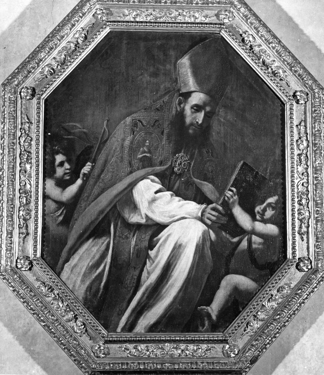 Sant'Ambrogio (dipinto) di Vignali Jacopo (attribuito) (sec. XVII)