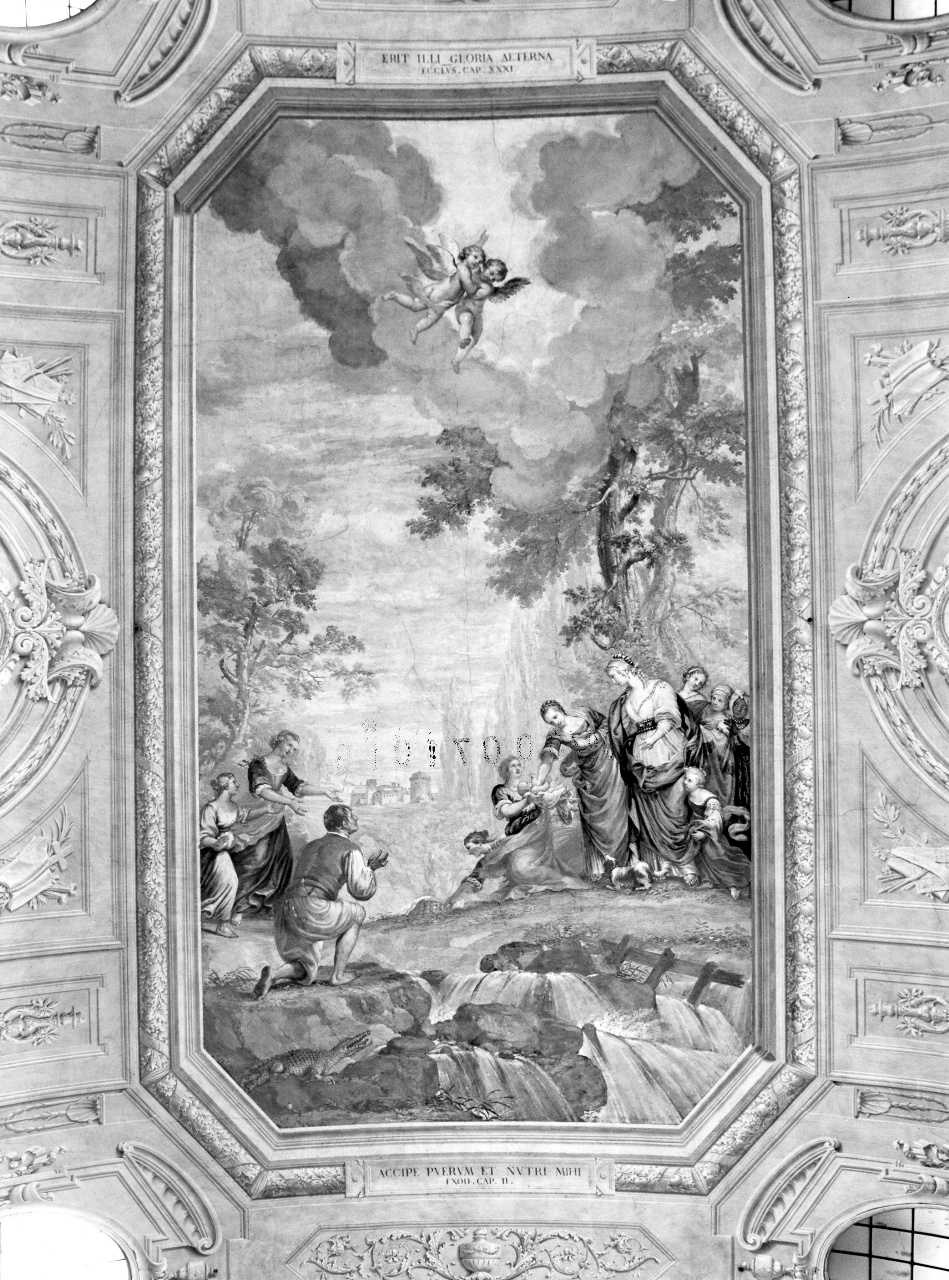 Mosè salvato dalle acque (dipinto) di Pacini Sante (attribuito) (sec. XVIII)