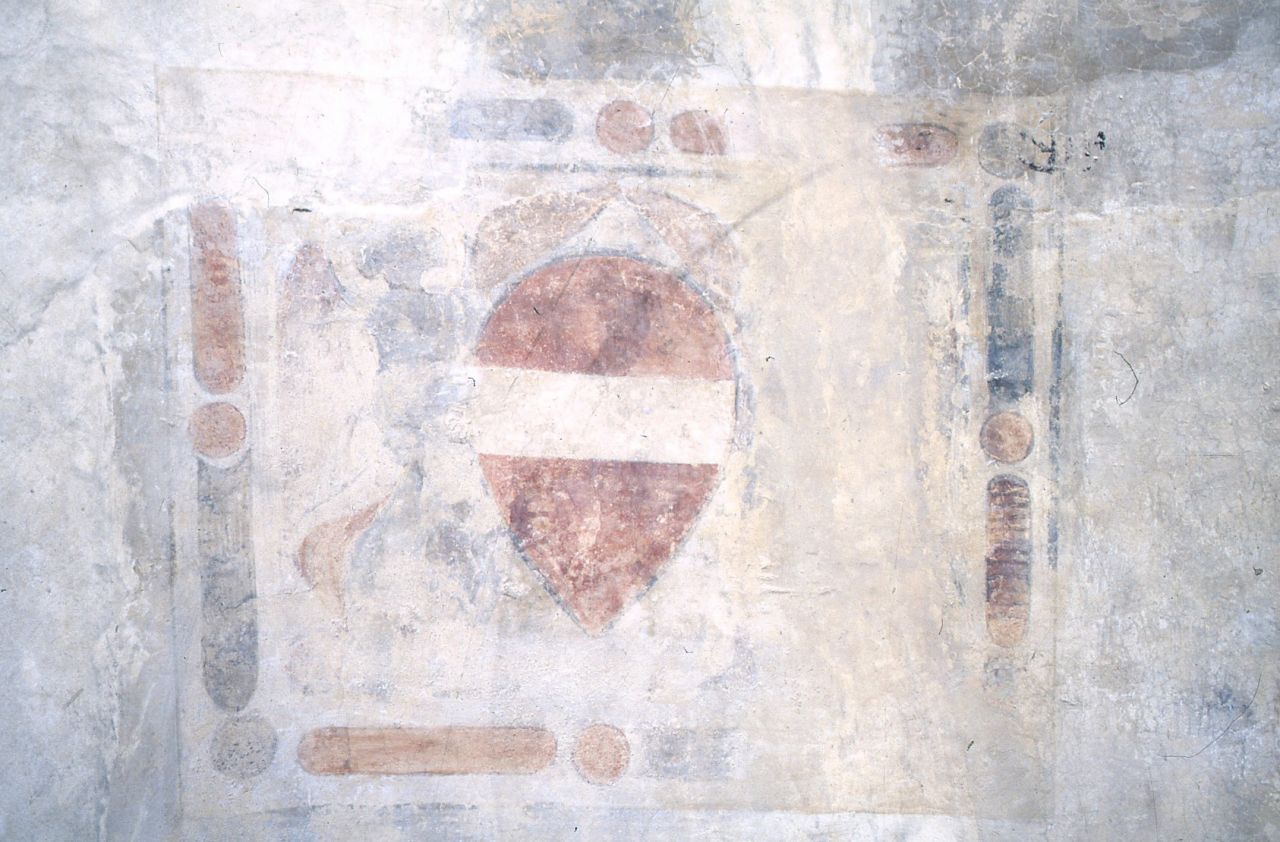stemma gentilizio (?) (dipinto, frammento) - ambito fiorentino (secc. XIV/ XV)
