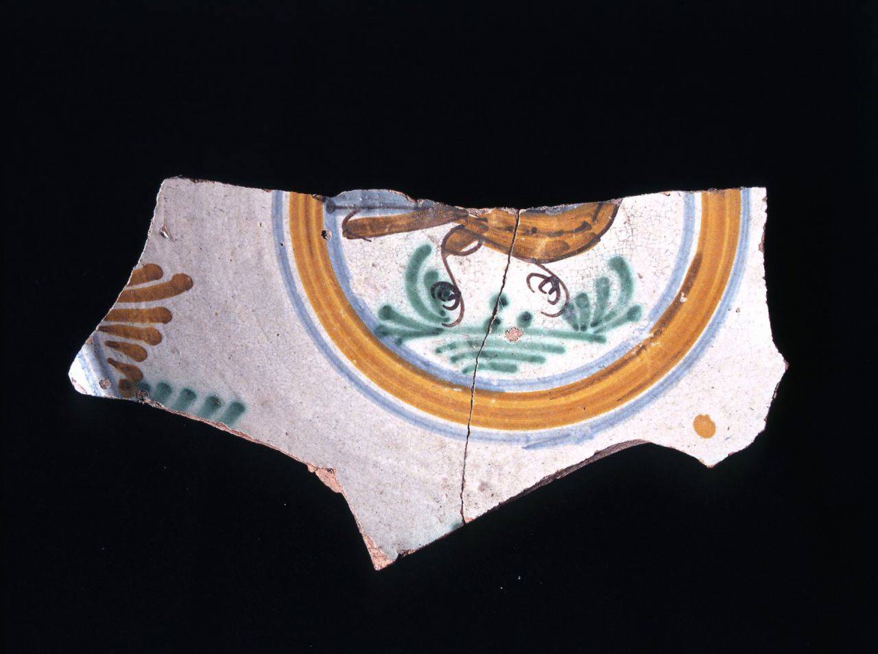 uccello (piatto, frammento) - manifattura fiorentina (sec. XIV)