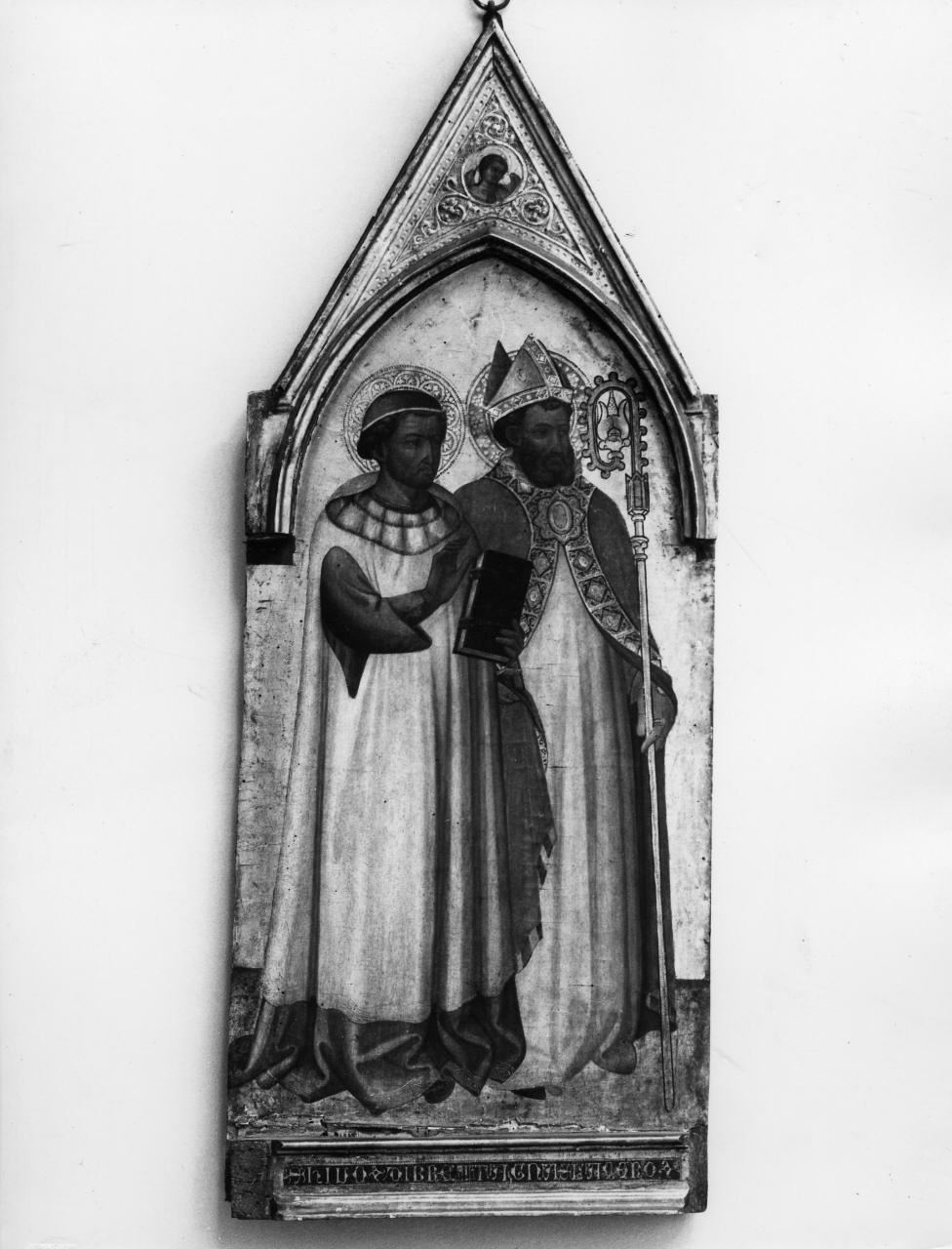 Sant'Ivo, San Lazzaro, angelo (scomparto di polittico) di Maestro di Borgo alla Collina (primo quarto sec. XV)
