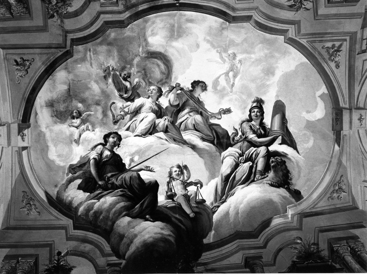 quattro Virtù Cardinali (dipinto) - ambito fiorentino (sec. XVIII)