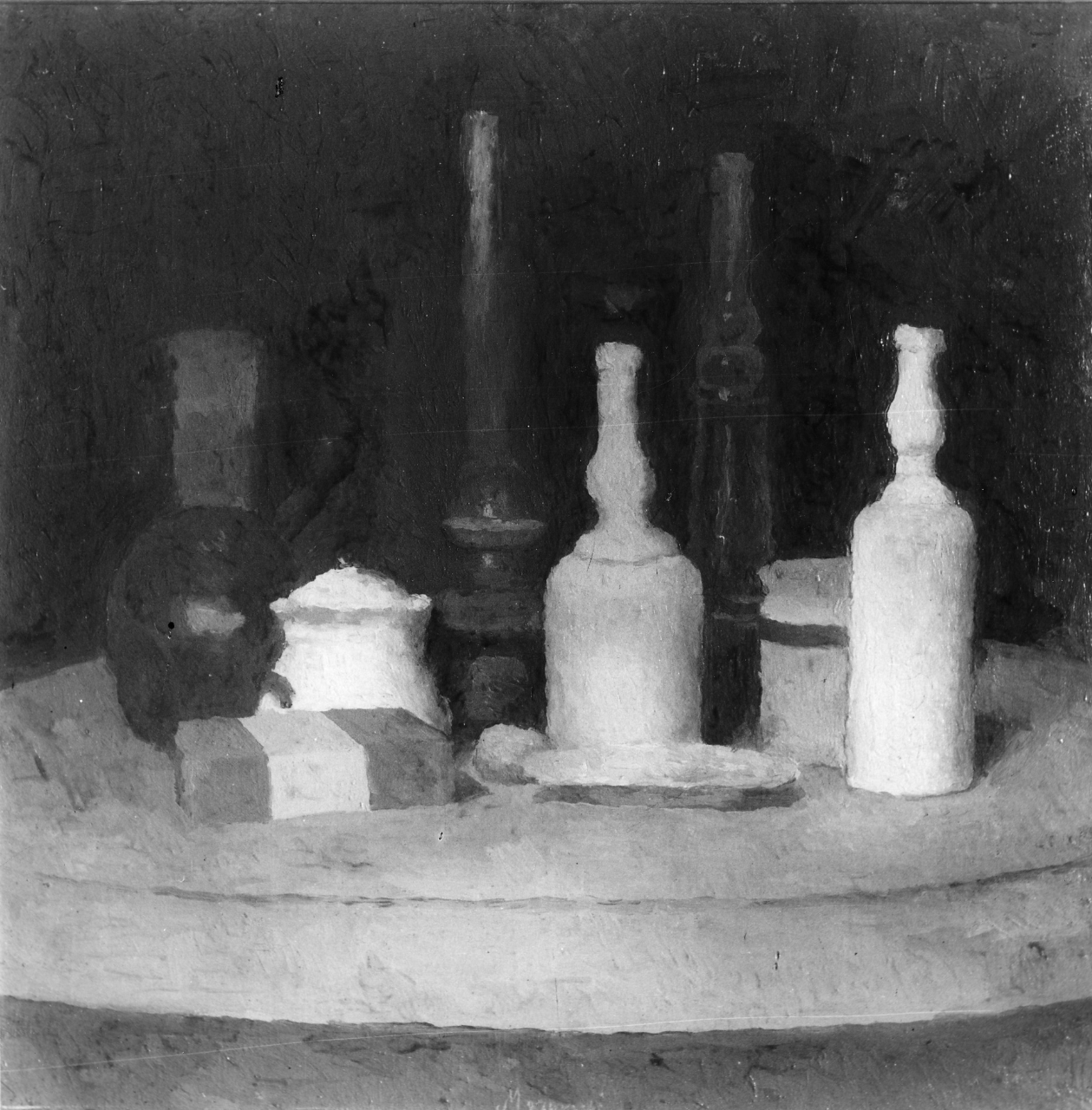 Natura morta, natura morta con bottiglie (dipinto) di Morandi Giorgio (sec. XX)