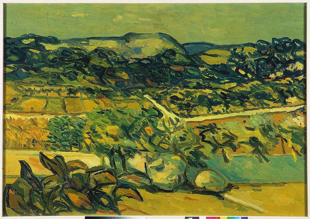 Colli Euganei, paesaggio campestre (dipinto) di Birolli Renato (sec. XX)