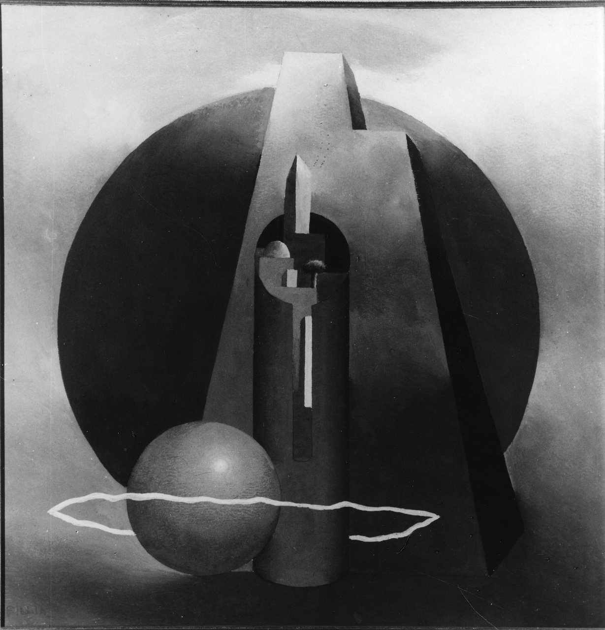 Aeropittura, motivi di figurazione astratta (dipinto) di Colombo Luigi detto Fillia (sec. XX)