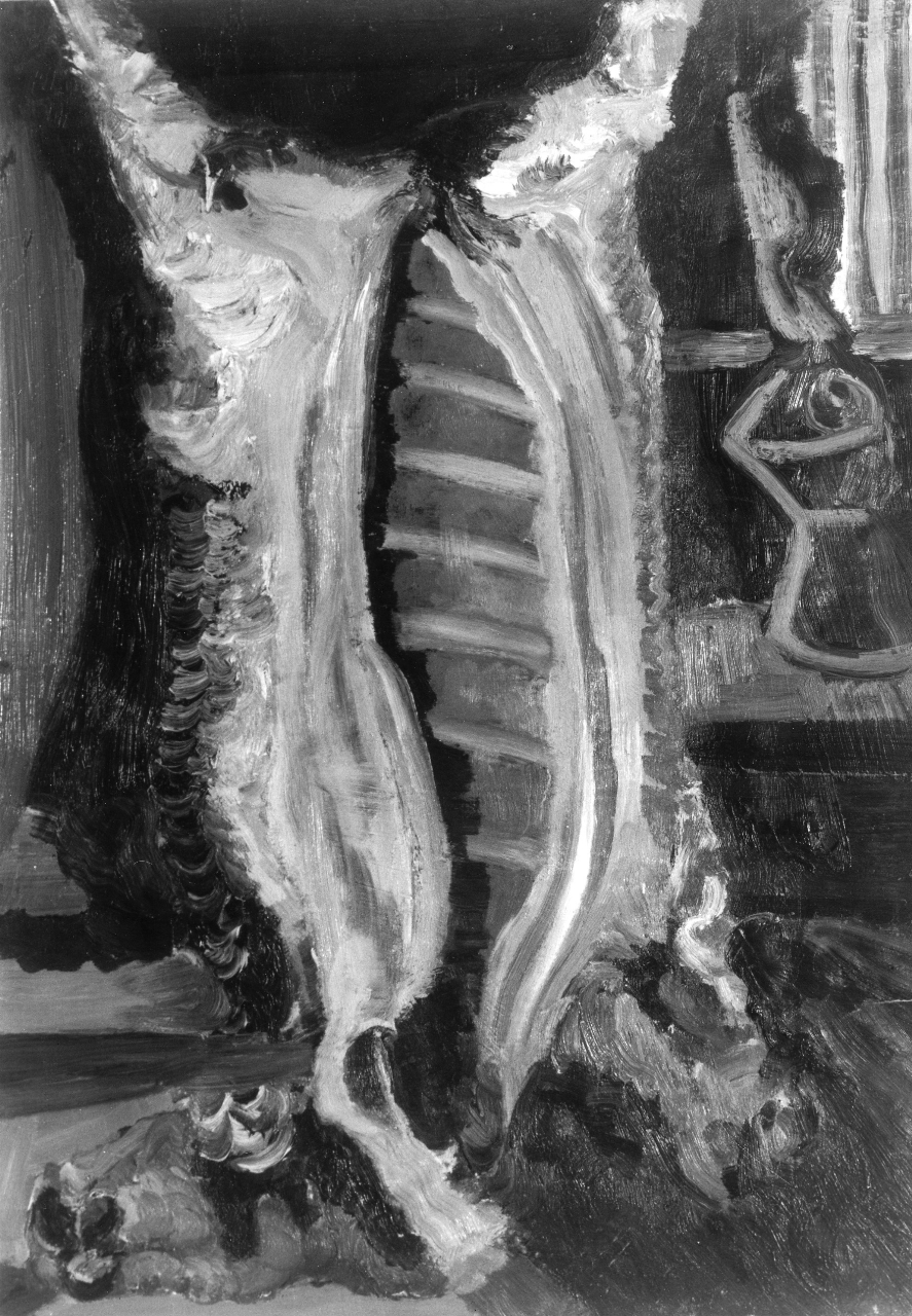 Vitello squartato/ Bue spaccato, bovino macellato (dipinto) di Cassinari Bruno (sec. XX)