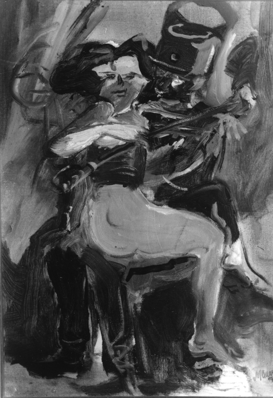 Donna e soldato, donna e soldato (dipinto) di Maccari Mino (sec. XX)