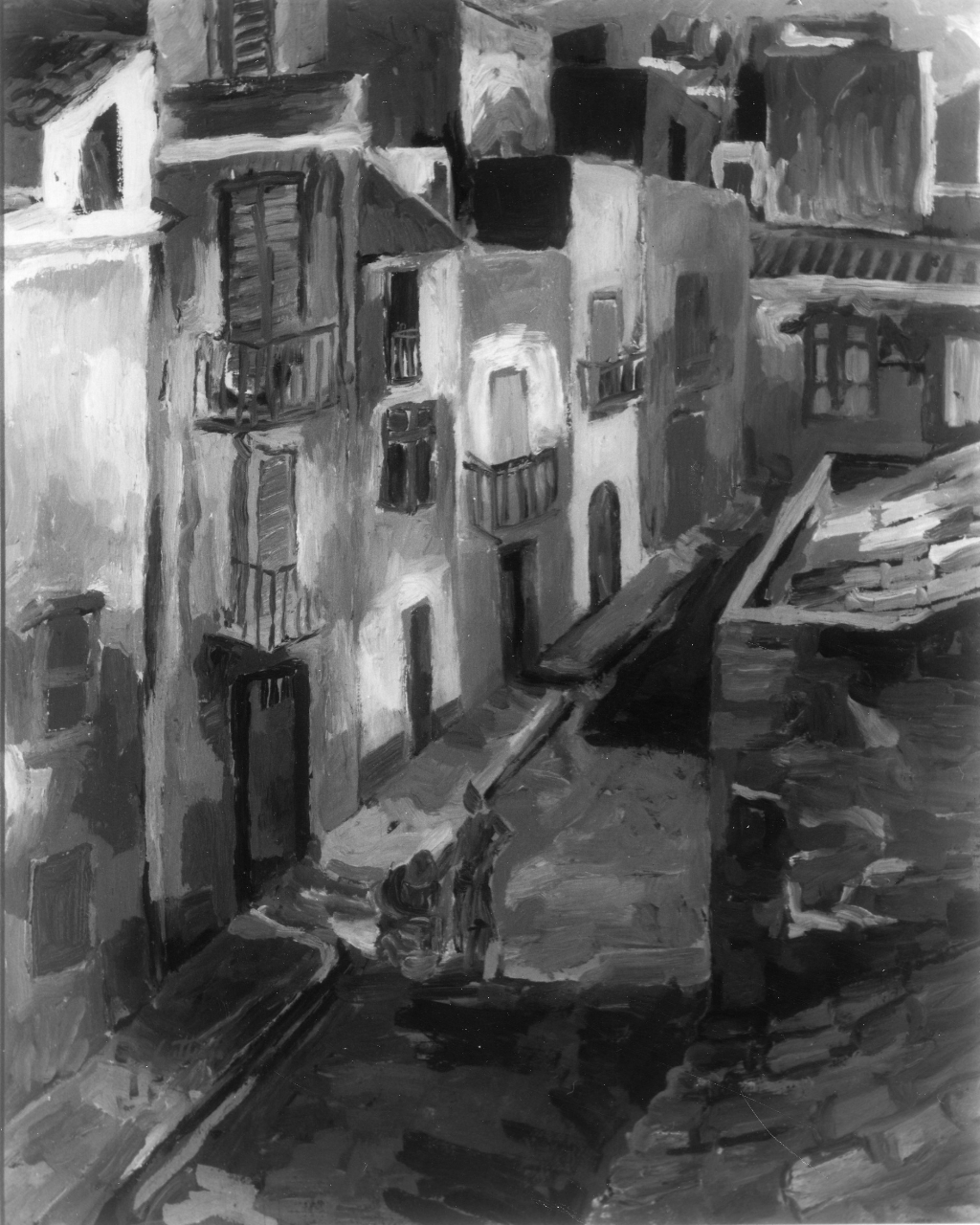 Via Verdone a Bagheria, veduta di una strada di Bagheria (dipinto) di Guttuso Renato (sec. XX)