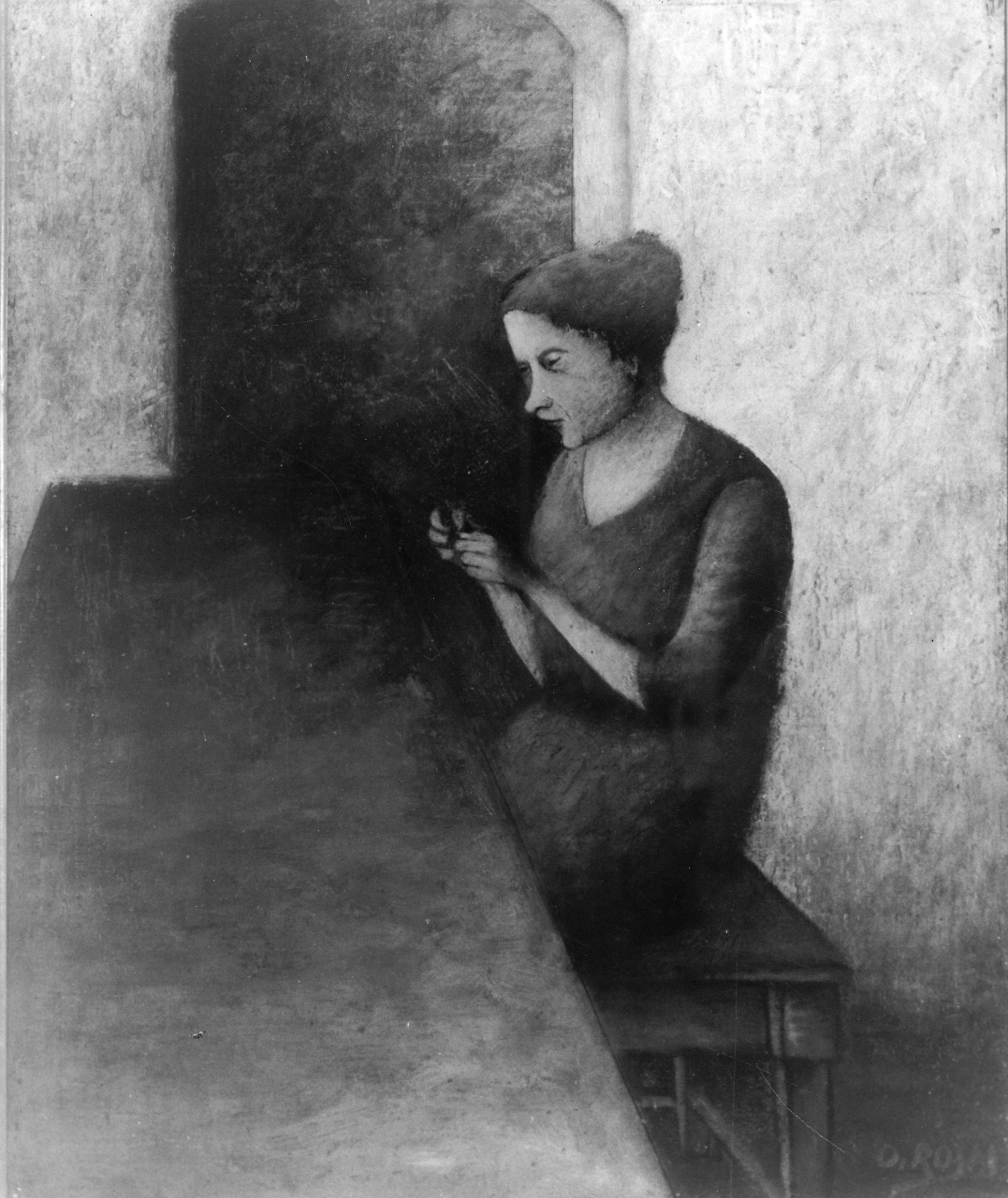 Mia sorella, donna seduta in un interno (dipinto) di Rosai Ottone (sec. XX)